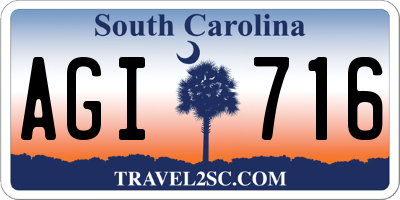 SC license plate AGI716