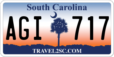 SC license plate AGI717