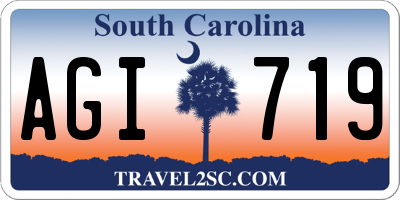 SC license plate AGI719