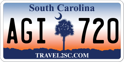 SC license plate AGI720