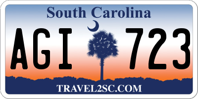 SC license plate AGI723