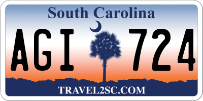 SC license plate AGI724