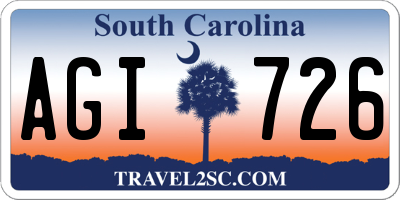 SC license plate AGI726