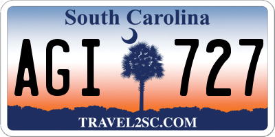 SC license plate AGI727