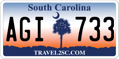 SC license plate AGI733