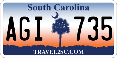 SC license plate AGI735