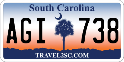 SC license plate AGI738