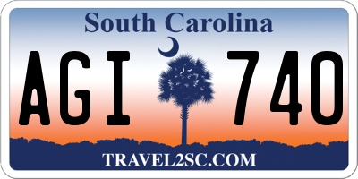 SC license plate AGI740
