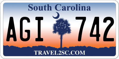 SC license plate AGI742