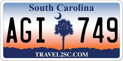 SC license plate AGI749