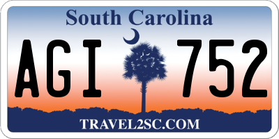 SC license plate AGI752