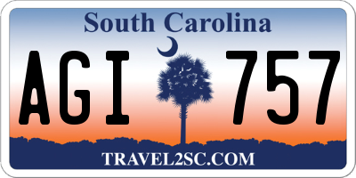 SC license plate AGI757