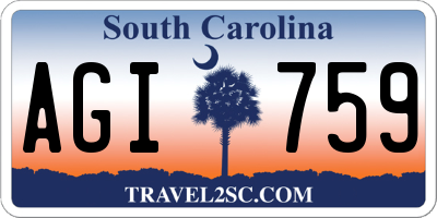 SC license plate AGI759