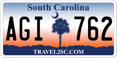 SC license plate AGI762