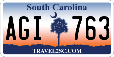SC license plate AGI763