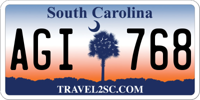 SC license plate AGI768
