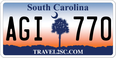 SC license plate AGI770