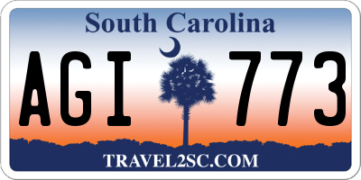 SC license plate AGI773