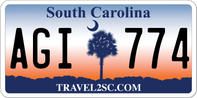 SC license plate AGI774