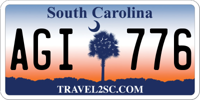 SC license plate AGI776