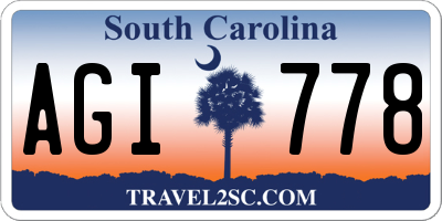 SC license plate AGI778
