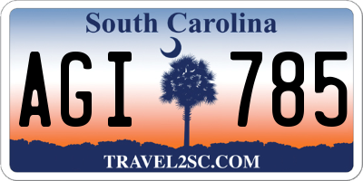 SC license plate AGI785