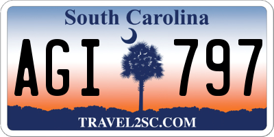 SC license plate AGI797