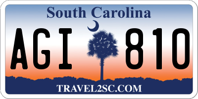 SC license plate AGI810