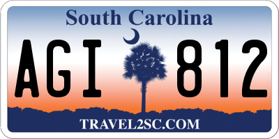 SC license plate AGI812