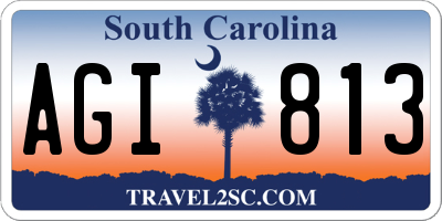 SC license plate AGI813