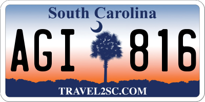 SC license plate AGI816