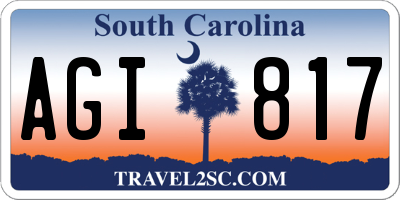 SC license plate AGI817