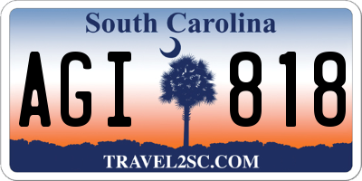 SC license plate AGI818