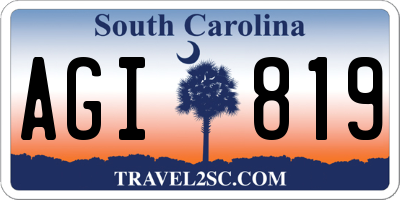 SC license plate AGI819