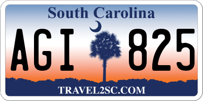 SC license plate AGI825