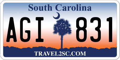 SC license plate AGI831