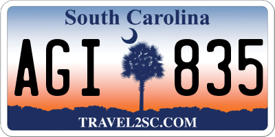 SC license plate AGI835