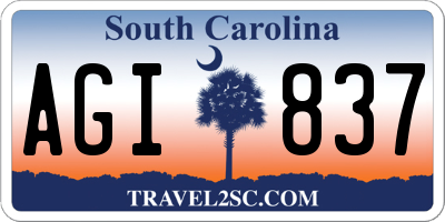 SC license plate AGI837