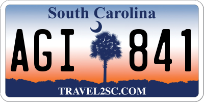 SC license plate AGI841