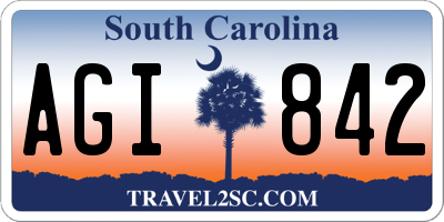 SC license plate AGI842