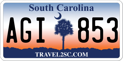 SC license plate AGI853