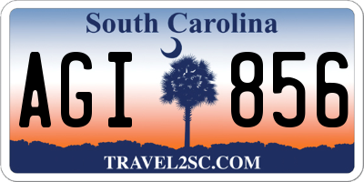 SC license plate AGI856
