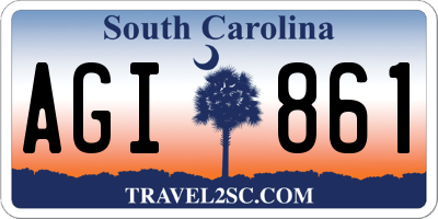 SC license plate AGI861