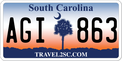 SC license plate AGI863