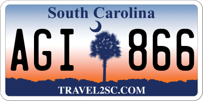 SC license plate AGI866