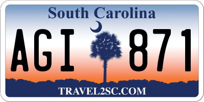SC license plate AGI871