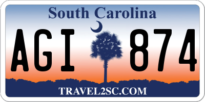 SC license plate AGI874