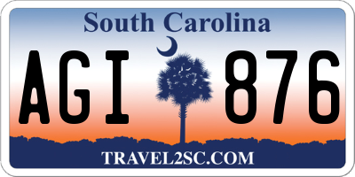 SC license plate AGI876