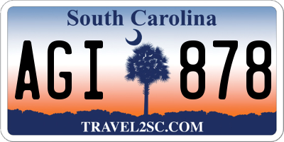 SC license plate AGI878