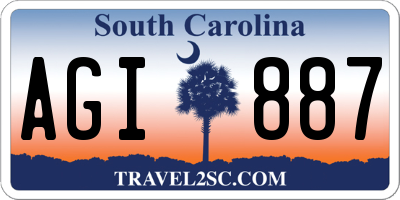SC license plate AGI887